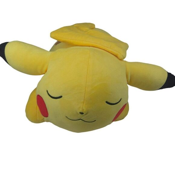 Pokemon Pikachu Sleeping Plush Toy 2021 Soft Cuddly Jumbo 18" Pillow Buddy - Picture 1 of 6